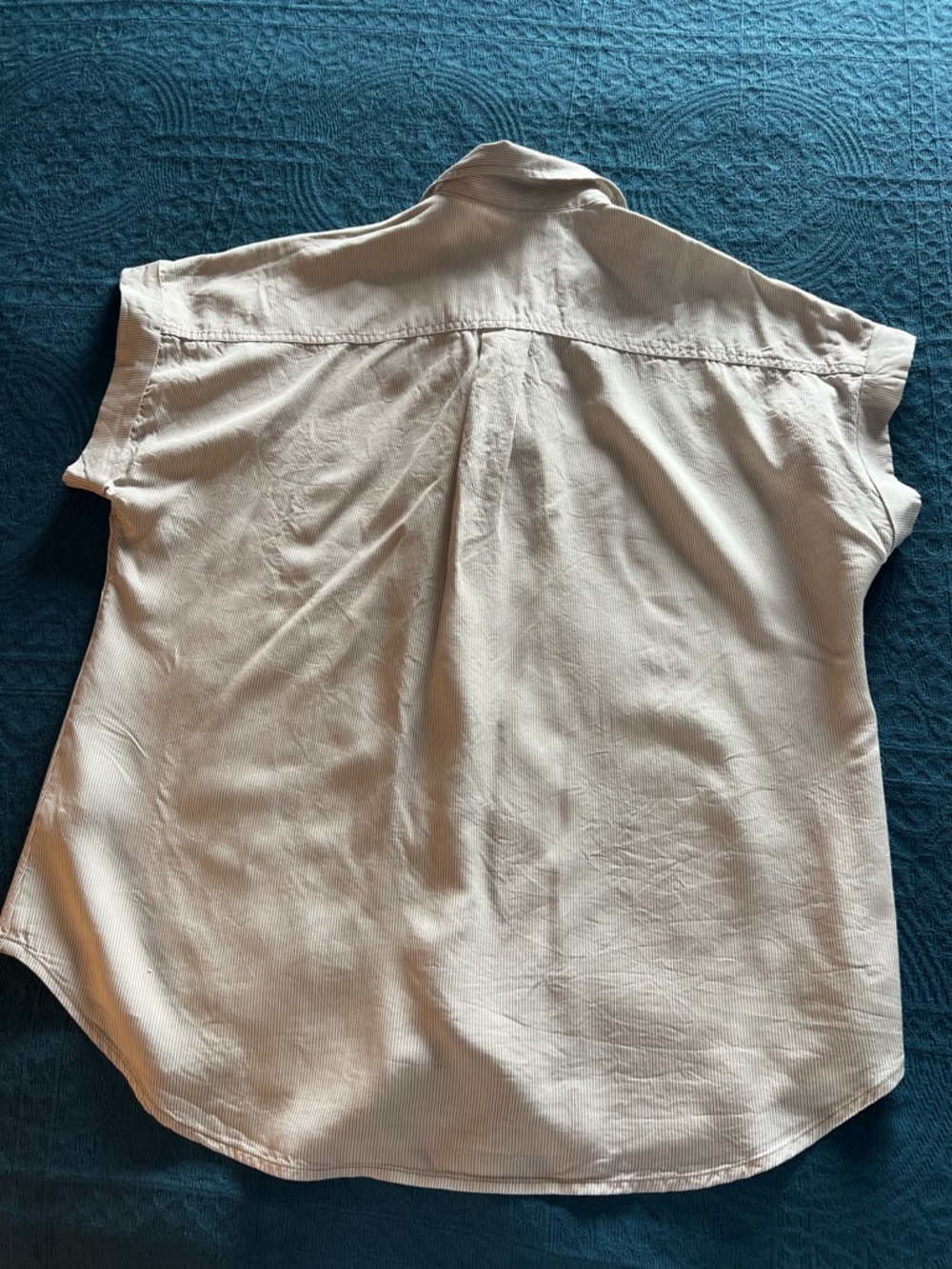 Tilley Tencel Cotton Beige Striped Button up Short Sleeve Outdoor Camp Shirt-L - Picture 5 of 10